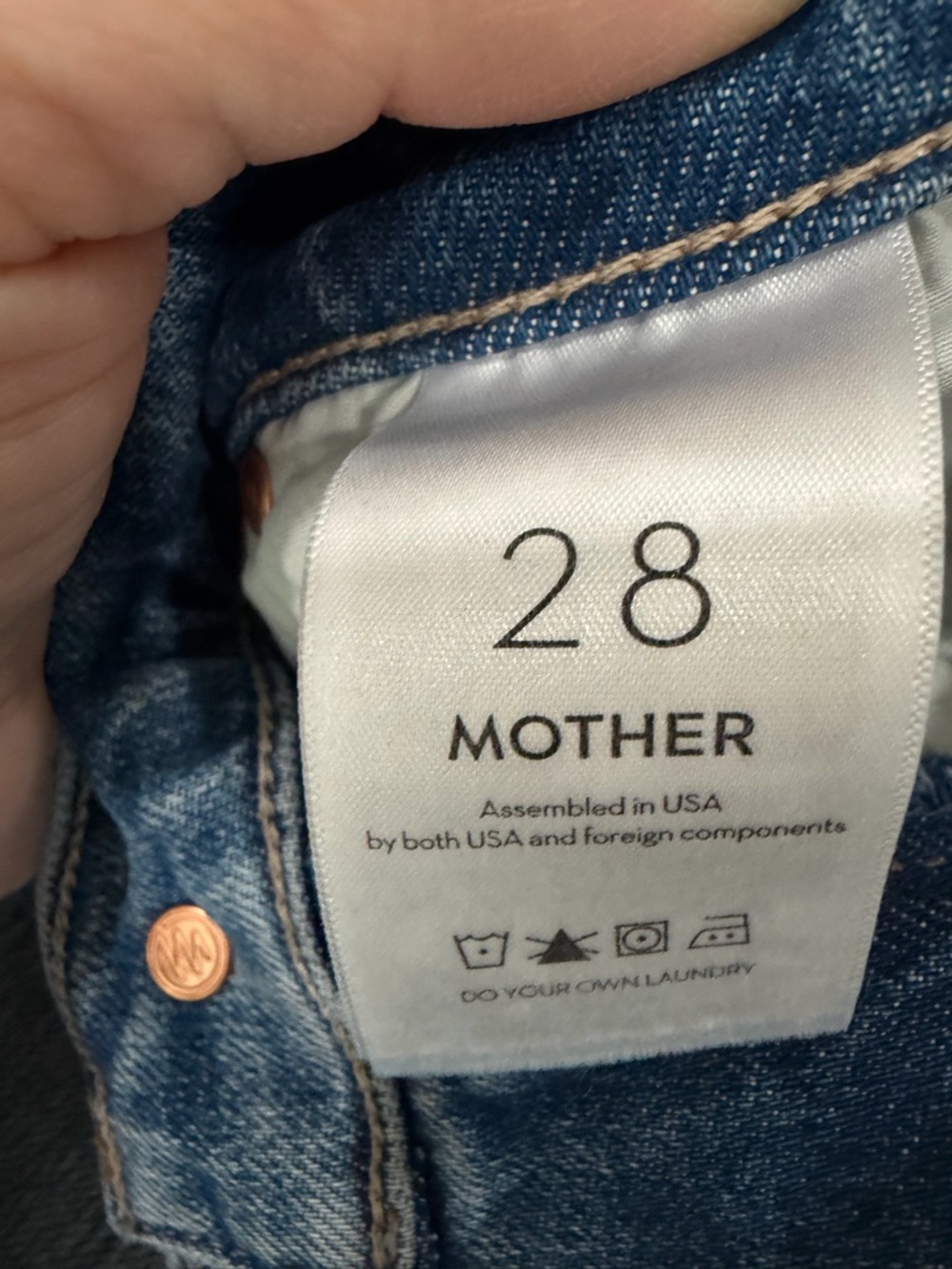 Mother The Insider Ankle jeans in Bloom And Doom Sz 28 Blue ripped - Picture 7 of 15